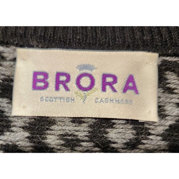 Brora Scottish Cashmere Jumper Sweater Print Pullover Women's Size 8 - 10 - Picture 2 of 11